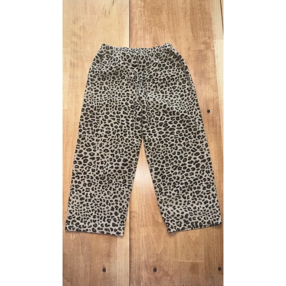 Carters Leopard‎ Print Fleece Pajama Pants Toddler Girls 4T Cozy Loungewear